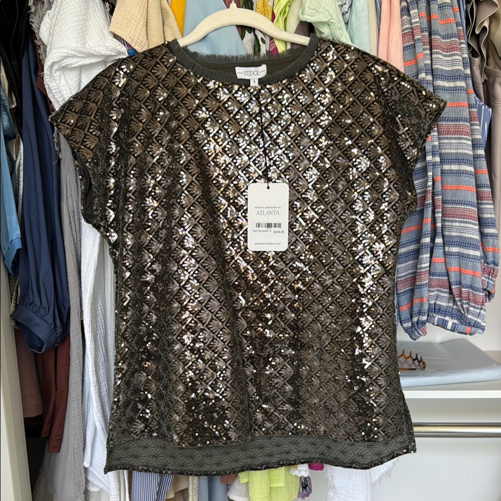 Bronze Sequin Top By S’edge
